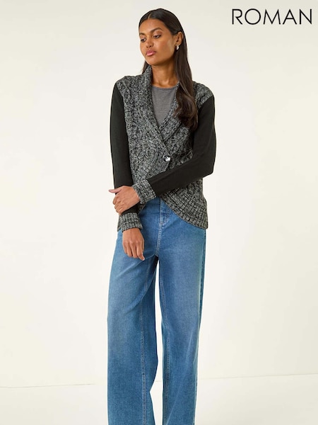 Roman Textured Knit Wrap Cardigan (G05500) | R$ 545