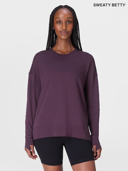 Sweaty Betty Purple After Class Longline Sweatshirt (G05667) | €63