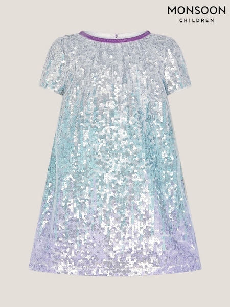 Monsoon Blue Baby Mermaid Ombre Sequin Dress (G05712) | AED227 - AED242