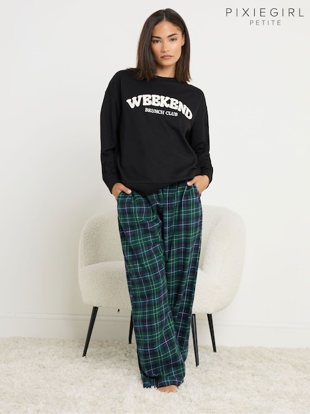 PixieGirl Petite Blue Check Pyjamas (G05742) | €31