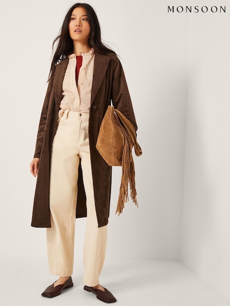 Monsoon Tove Suedette Trench Coat (G05856) | R$ 1.285