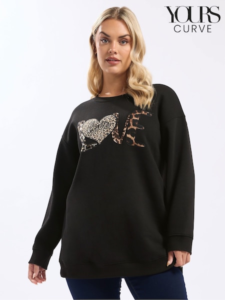 Yours Curve Heart Logo Sweatshirt (G05953) | R$ 285