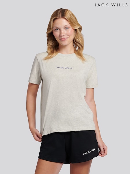 رمادي بخيوط شاحبة - Jack Wills Debdon Regular Fit T-Shirt (G06026) | ‏105 د.إ.‏