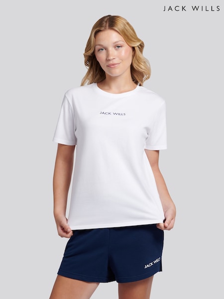 Branco - Jack Wills Debdon Regular Fit T-Shirt (G06027) | R$ 180