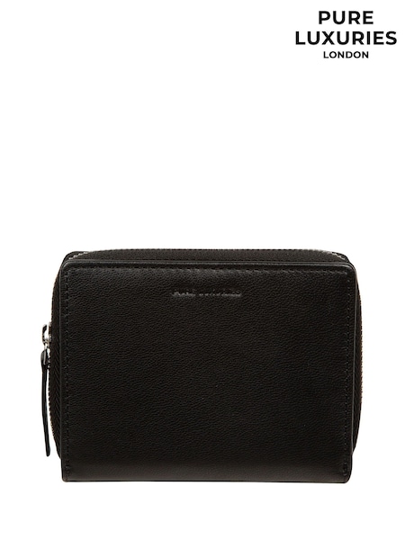 Pure Luxuries London 'Leah' Leather Black Purse (G06079) | R$ 195