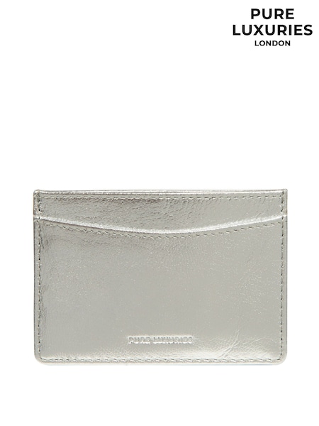 Pure Luxuries London Silver 'Anna' Leather Card Holder (G06080) | R$ 150