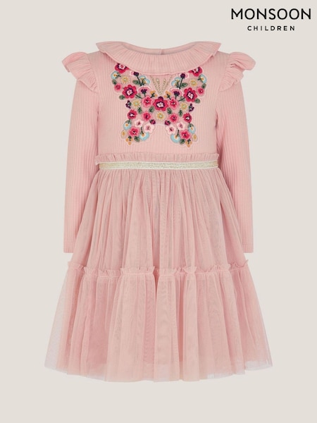 Monsoon Pink Baby Embroidered Butterfly Disco Dress (G06118) | €45 - €48