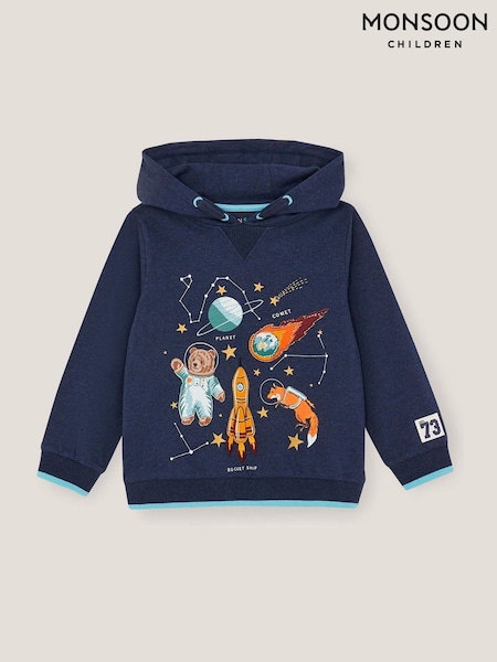 Monsoon Blue Glow In The Dark Space Hoodie (G06127) | €34 - €40