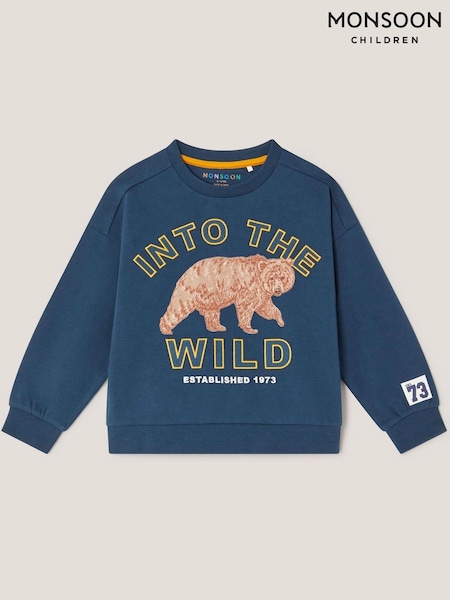 Monsoon Blue Into The Wild Graphic Sweatshirt (G06129) | €32 - €37
