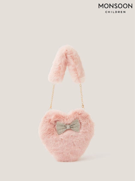 Monsoon Pink Fluffy Heart Bag (G06132) | €21