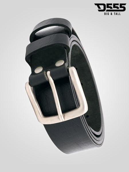 D555 Black Gavin Hand Crafted Real Leather Hide Belt 3.7 Cm Width (G06245) | R$ 225