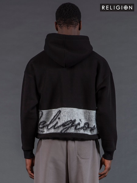 Religion Black Knitted Hoodie (G06267) | 346 QAR
