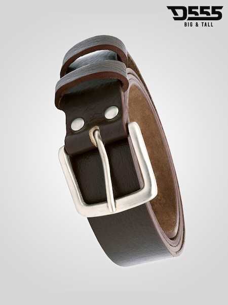 D555 Brown LIAM Hand Crafted Real Leather Hide Belt 3.7 Cm Width (G06564) | R$ 225