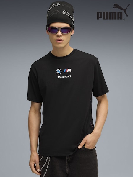 Puma Black BMW M Motorsport Essentials Mens Logo T-Shirt (G06706) | R$ 345