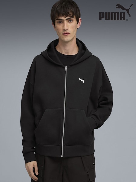 Puma Black Wardrobe Essentials Mens Boxy Full-Zip Hoodie (G06707) | €86