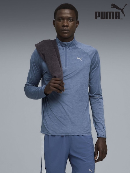 Puma Blue VELOCITY CLOUDSPUN Running Mens Quarter-Zip Top (G06722) | €50