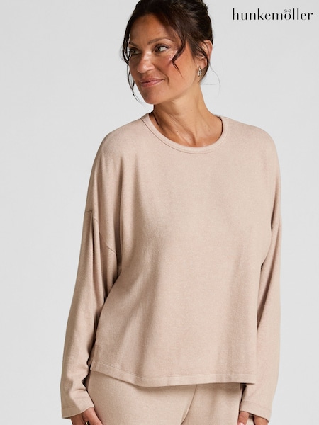 Hunkemoller Jersey Long Sleeved Brown Pyjama Top (G06887) | €36