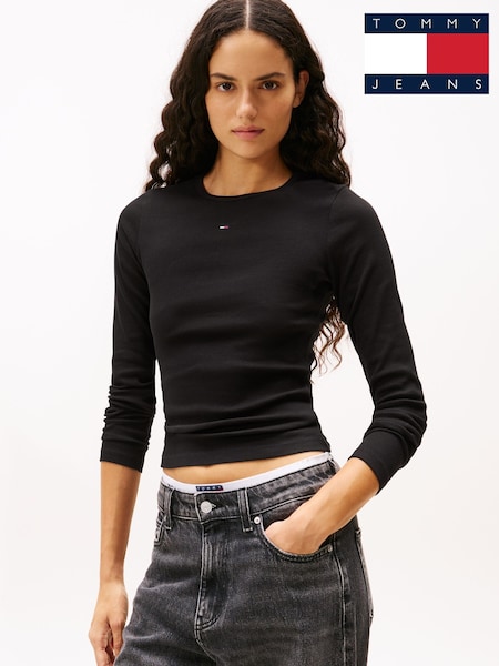Tommy Jeans Black 2 Pack Logo Lond Sleeve T-Shirt (G06951) | €85