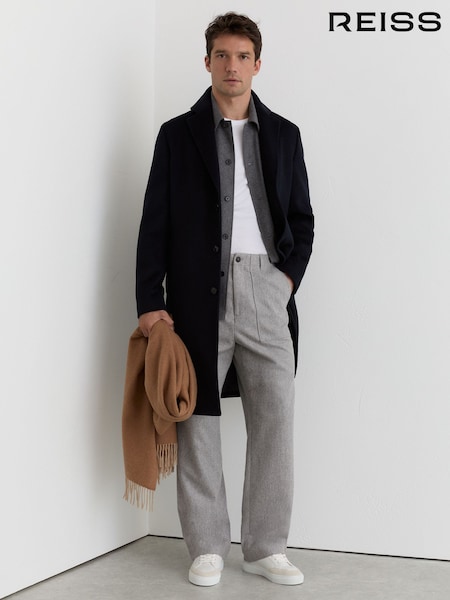 Reiss Chain Wool-Blend Wide-Leg Trousers (G07058) | ‏1٬161 ر.ق.