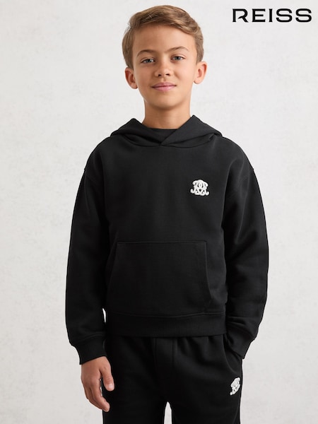 Reiss Black Murlin 9-13 yrs Monogram Hoodie and Joggers Set (G07084) | €116