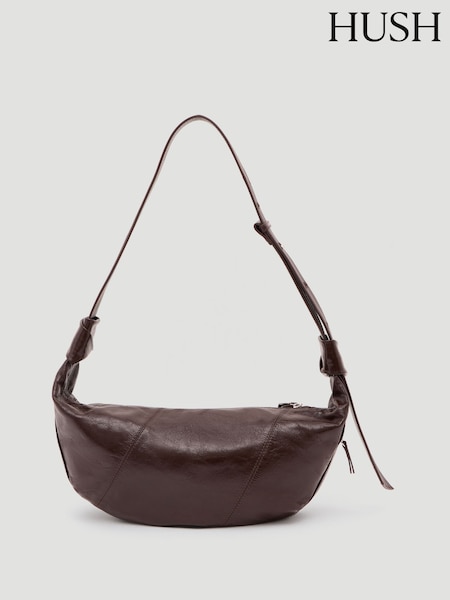 rjava - Hush Oversized Leather Crescent Bag (G07134) | € 211