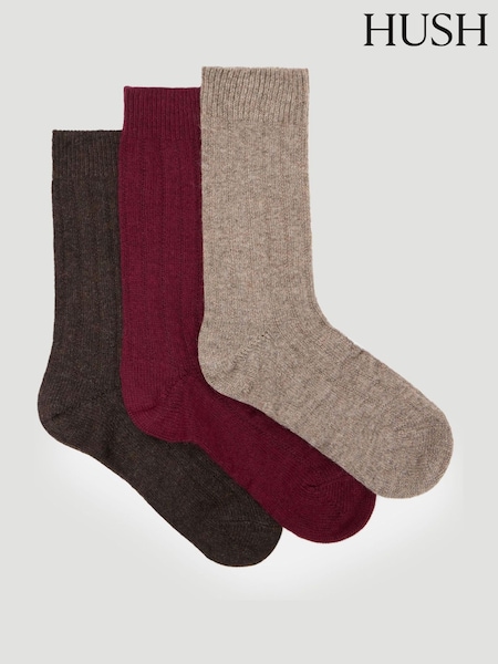 Hush Brown Murica Wool Blend Socks Set 3 Pack (G07135) | €63