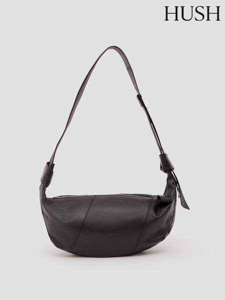 črna - Hush Oversized Leather Crescent Bag (G07142) | € 211