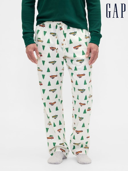 Gap White Matching Family Christmas Pyjama Bottoms (G07272) | €45