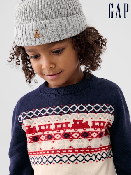 Gap Navy Fair Isle Pattern Intarsia Jumper (6mths-5yrs) (6mths-5yrs) (G07279) | €35