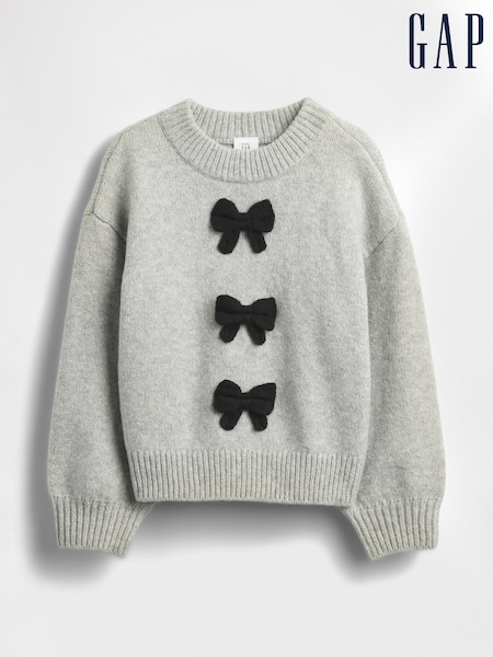 Gap Grey CashSoft Bow Jumper (6mths-5yrs) (6mths-5yrs) (G07301) | €40