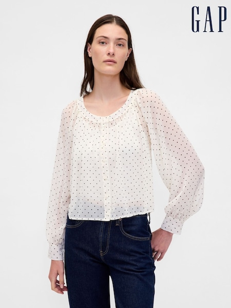 Bela - Gap Sheer Button Front Top (G07373) | € 125