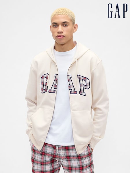 Gap Cream Relaxed Logo Zip Hoodie (G07382) | €53