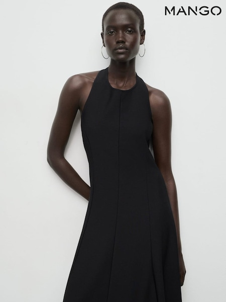 Mango Black Pepli Dress (G07493) | €63