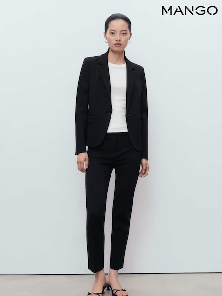 Mango Black Fitted Suit Jacket (G07505) | €63