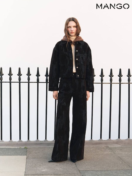 Mango Brown Wide Leg Velvet Jeans (G07571) | €77