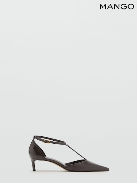 Mango Green Kitten-Heel Patent Leather Sandals (G07572) | €63