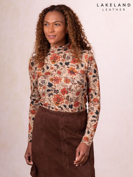 Lakeland Clothing Cream Aspen Mock Neck Top (G07616) | AED175