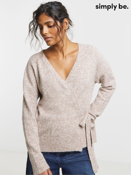 Simply Be Natural Ballet Wrap Knitted Cardigan (G07647) | €44