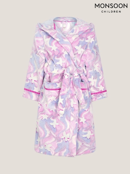 Monsoon Pink Glow In The Dark Unicorn Dressing Gown (G07686) | €42 - €48