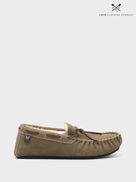 Crew Clothing Brown Suede Moccasin Slippers (G07702) | €67