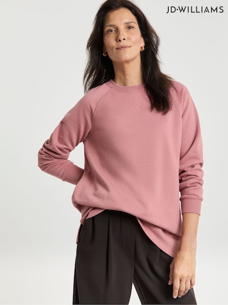 JD Williams Pink Classic Longline Crew Neck Sweatshirt (G07935) | €35