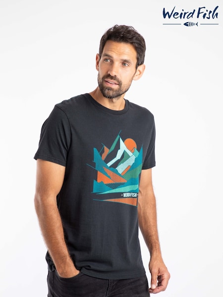 Weird Fish Aspect Mountains Front Print Graphic T-Shirt (G09081) | 40 €