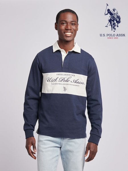 U.S. Polo Assn Premium Embroidery Graphic Rugby Shirt (G09284) | R$ 640