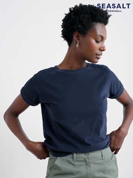 Seasalt Cornwall Blue Porthzennor T-Shirt (G09363) | €42