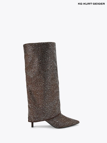KG Kurt Geiger Brown High Leg Gem Boots (G09417) | €253