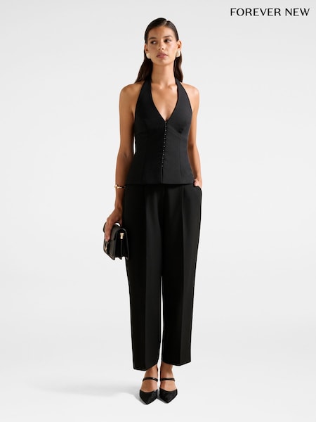 Forever New Black Felicity Barrel Leg Trousers (G09519) | €83