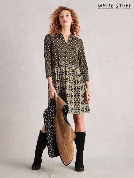 White Stuff Black Whitney Western Knee High Boots (G09687) | €184