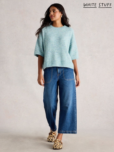 White Stuff Blue Kate Knitted T-Shirt (G09710) | 283 QAR