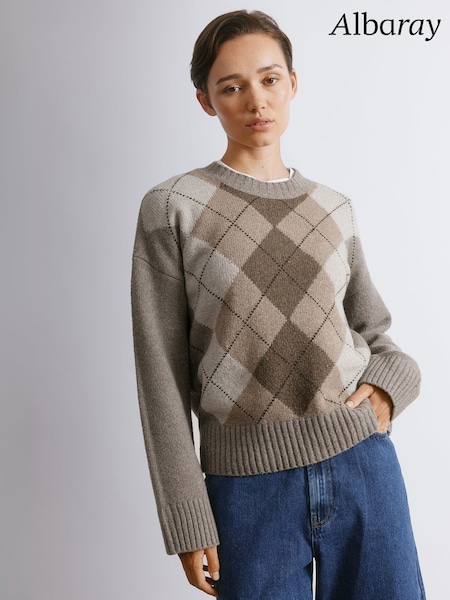 Albaray Argyle Brown Jumper (G09732) | €118