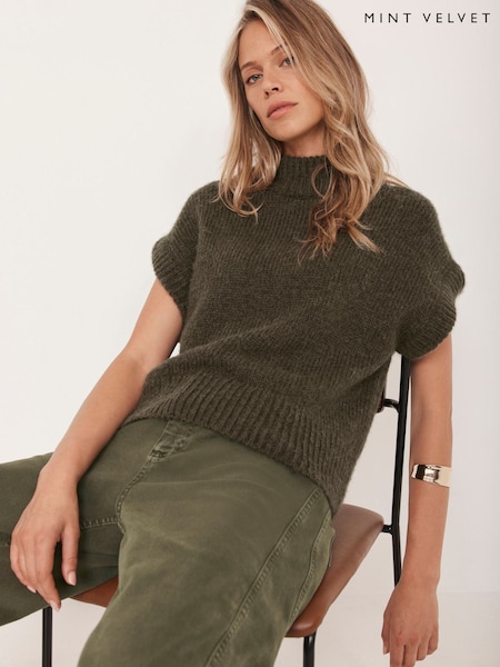 Mint Velvet Green Wool Blend Knit Top (G09942) | €112